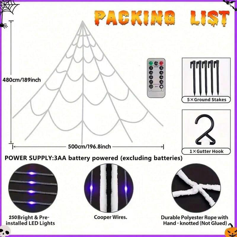 Halloween Glowing Spider Web Lights