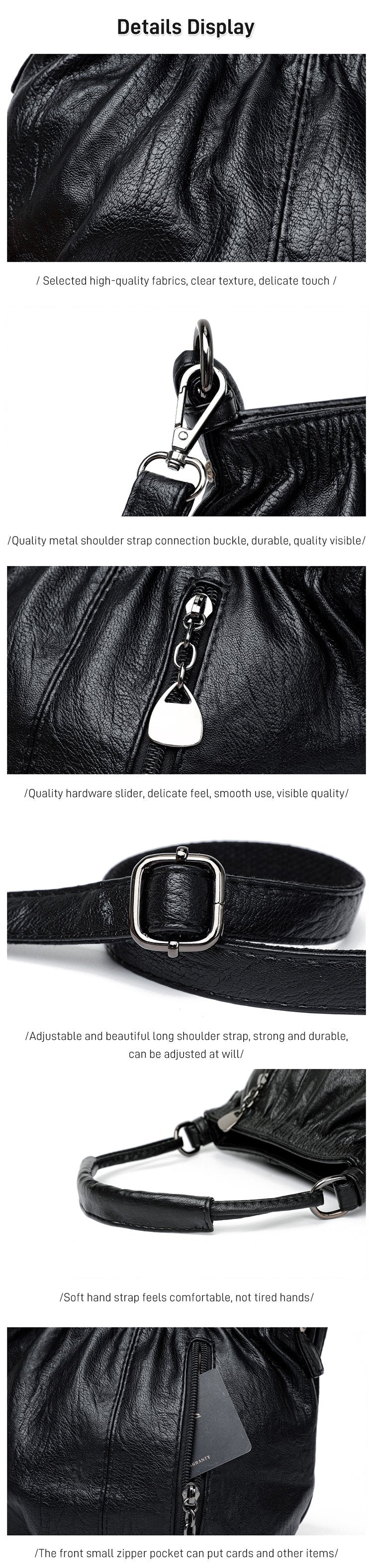 Mjuk läderväska med skrynklig design 👜✨
