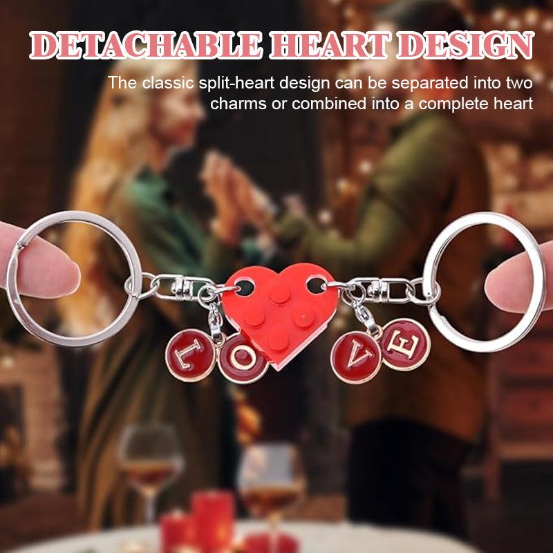 Hjärtbokstäver Nyckelringsset