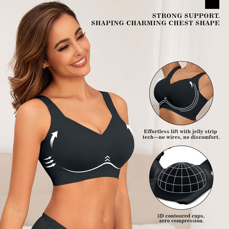 Sömlös och bygelfri sport-bh i plusstorlek