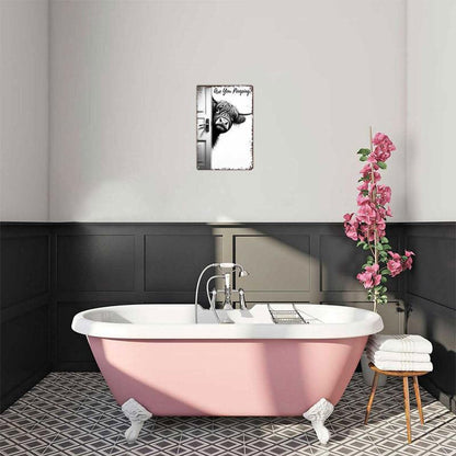 🐄 Den fräcka besökaren: Vintage höglandskon-skylt