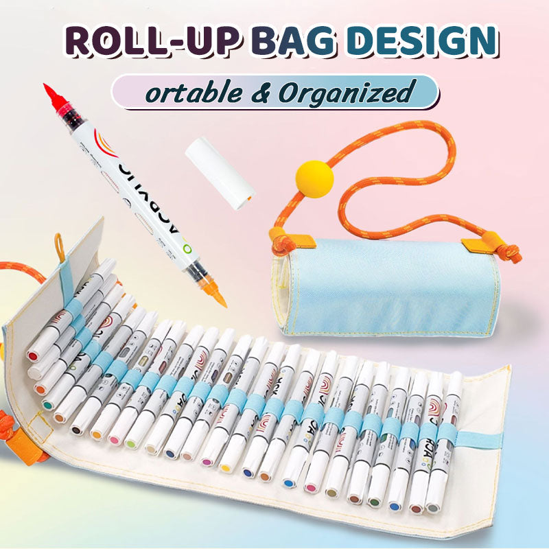 Akrylpennset med roll-up-påse