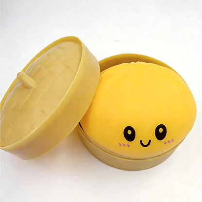 Glitter Dumpling Squishy Box – Söt fidgetleksak som lindrar ångest, med förvaringslåda