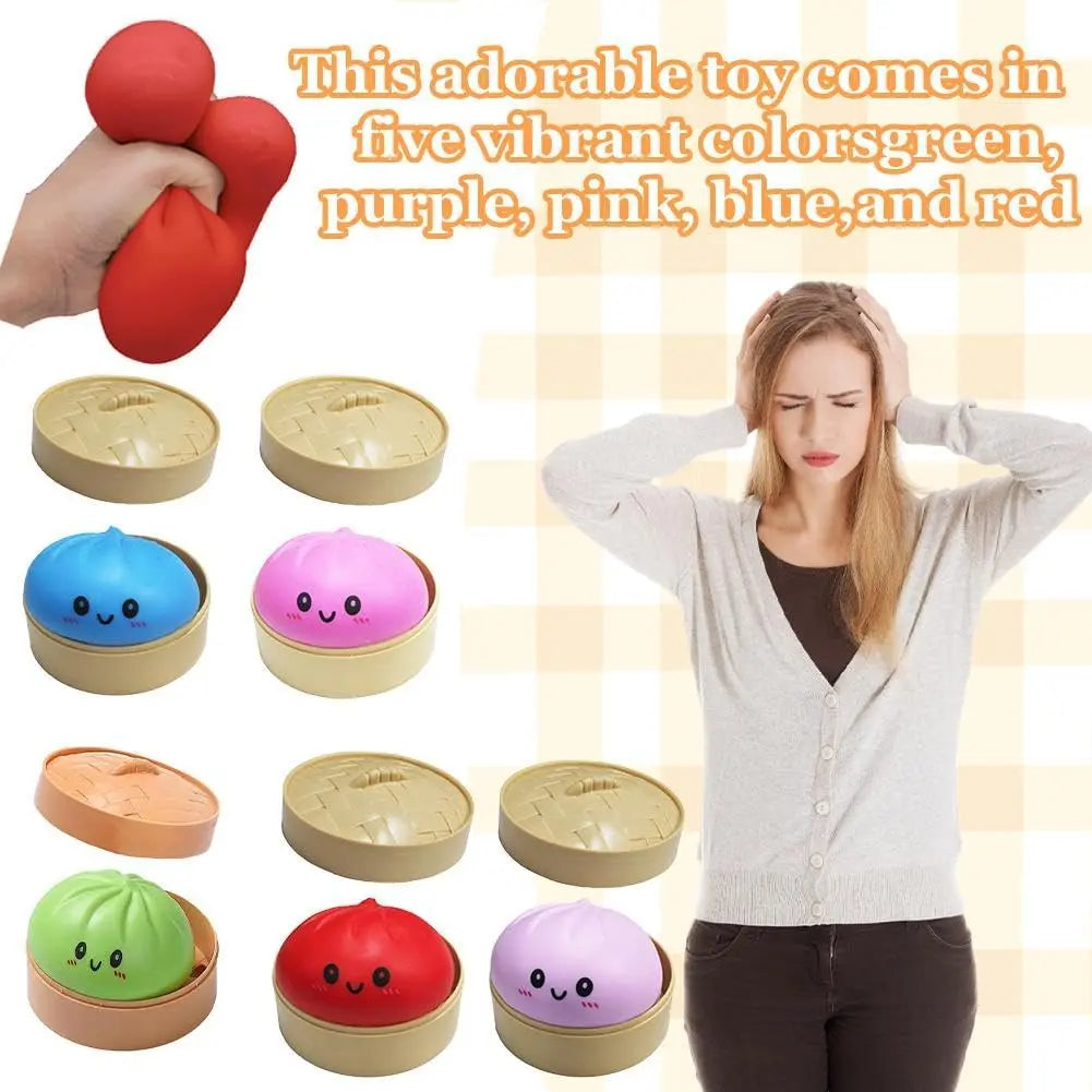 Glitter Dumpling Squishy Box – Söt fidgetleksak som lindrar ångest, med förvaringslåda