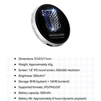 📱 Pixel Touch Digital Badge-skärm – 📸 500mAh Lätt Foto/Video/GIF-nål