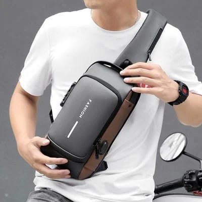 USB-laddning Sport Sling Stöldskyddad axelväska