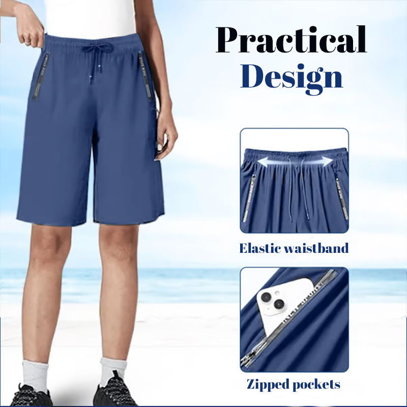 Snabbtorkande stretchshorts tillverkade av issilke