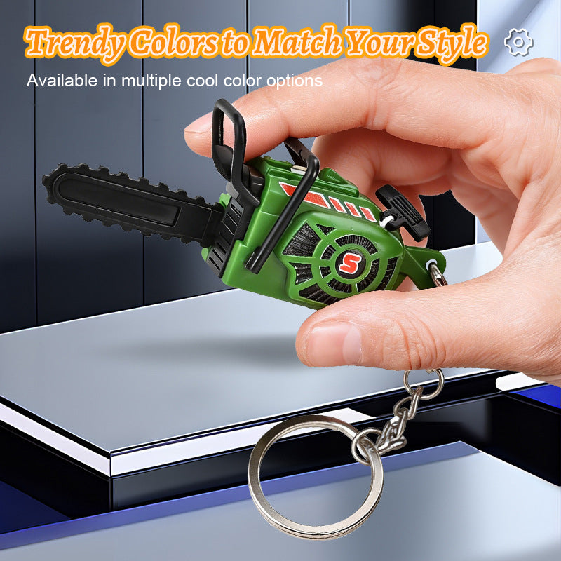 Mini nyckelring med dragsnöre för motorsåg