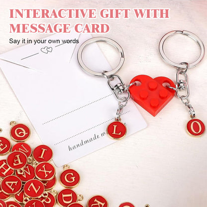 Hjärtbokstäver Nyckelringsset