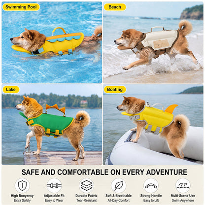 Animal-shaped Dog Life Jackets Swimsuits And Pet Buoyancy Suits