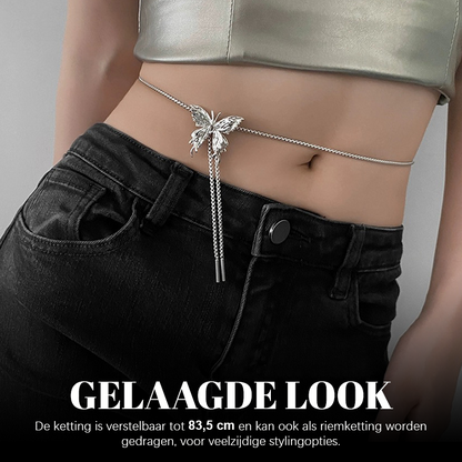 Dragbart Silver Fjäril/Ros Halsband