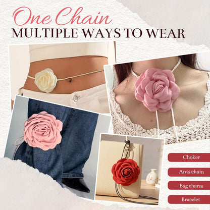 🌹 Handgjort tyg rosblomband