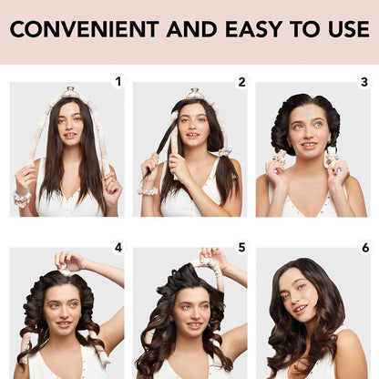 🌸 Satin Heatless Curling Rod Kit - enkla lockar, en hårvänlig skönhetshemlighet!