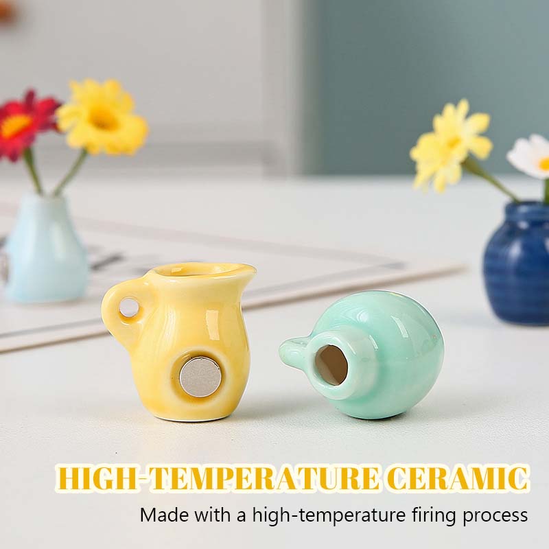 🌼 Keramiska minivaser som kylskåpsmagneter