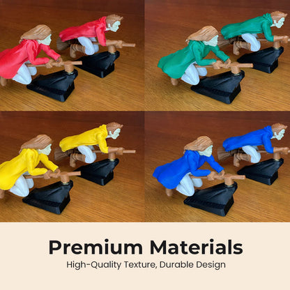 Häxa och trollkarlskvast driftande instrumentpanelprydnad