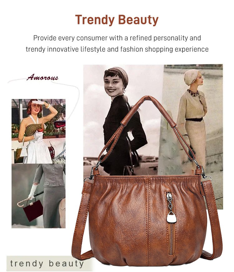 Mjuk läderväska med skrynklig design 👜✨