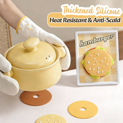 Värmebeständigt grytunderlägg för hamburgare