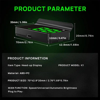 🔥🔥Head-up-display för bil med GPS och digital hastighetsmätare