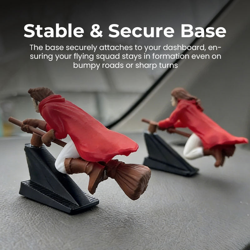 Häxa och trollkarlskvast driftande instrumentpanelprydnad