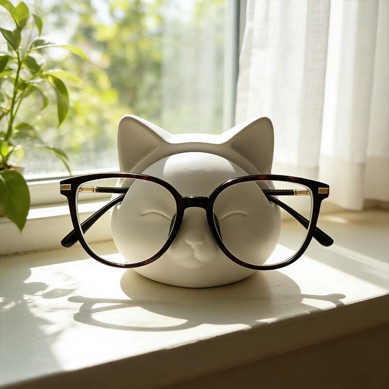 Kattformad glasögonhållare – Söt och funktionell skrivbordskompanjon