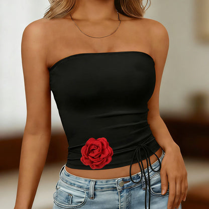 🌹 Handgjort tyg rosblomband