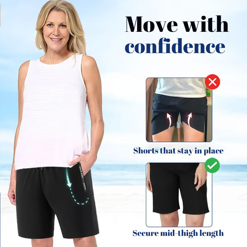 Snabbtorkande stretchshorts tillverkade av issilke