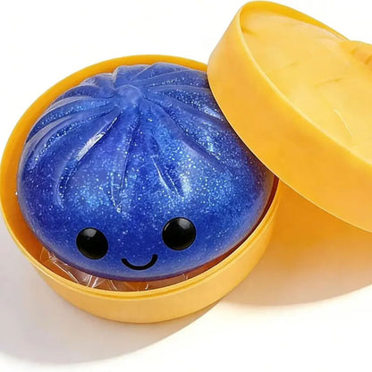 Glitter Dumpling Squishy Box – Söt fidgetleksak som lindrar ångest, med förvaringslåda