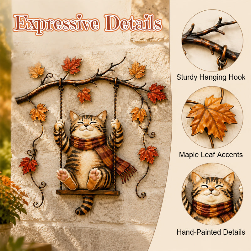 🍁Autumn Cat Metal Wall Decor🐱
