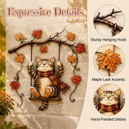 🍁Autumn Cat Metal Wall Decor🐱