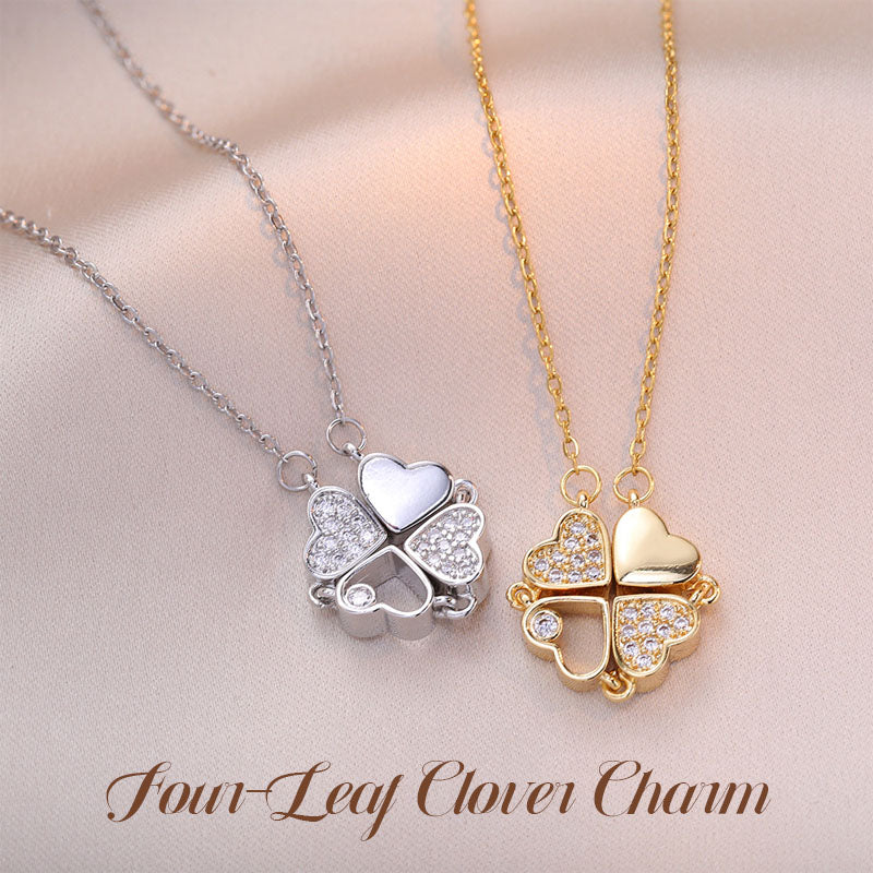 A Heart to Heart Double Wear Öppna Stäng Fyrklöver Halsband