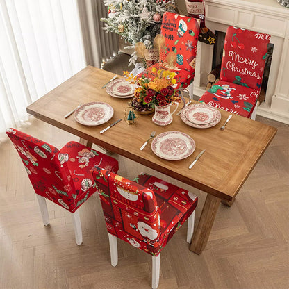 🎄Julelastiskt dammskydd för matstolar - en varm och festlig atmosfär som följer med dig genom julen🎄