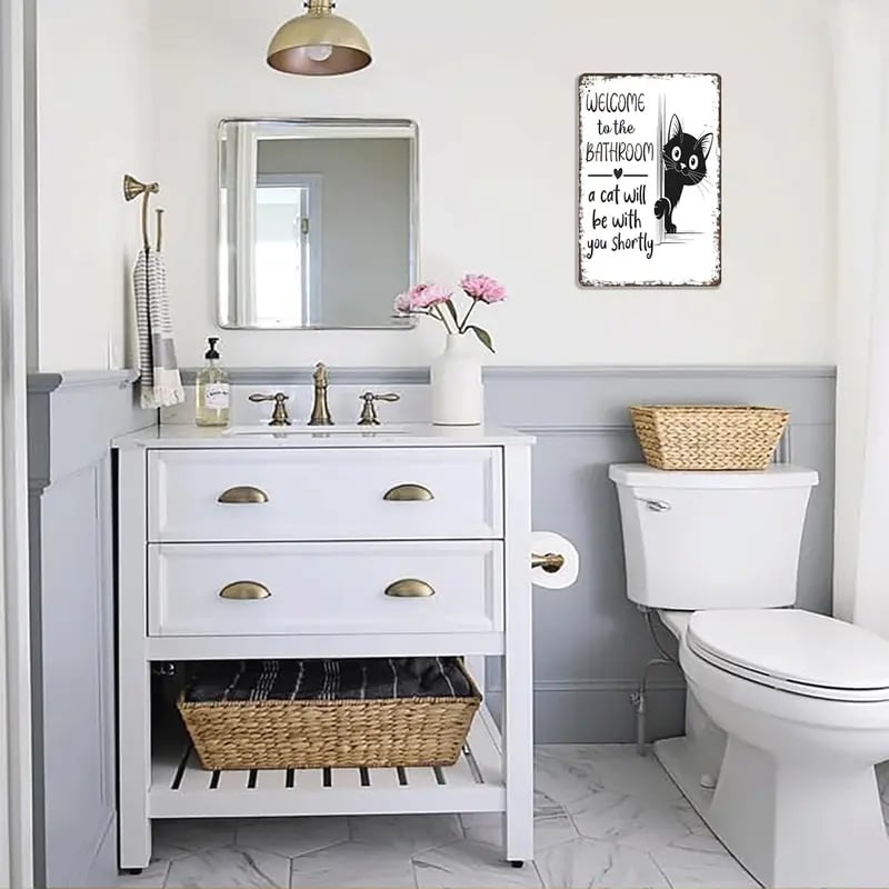 🔥Sista dagen 49% rabatt – Vintage väggkonst med svartvita katter