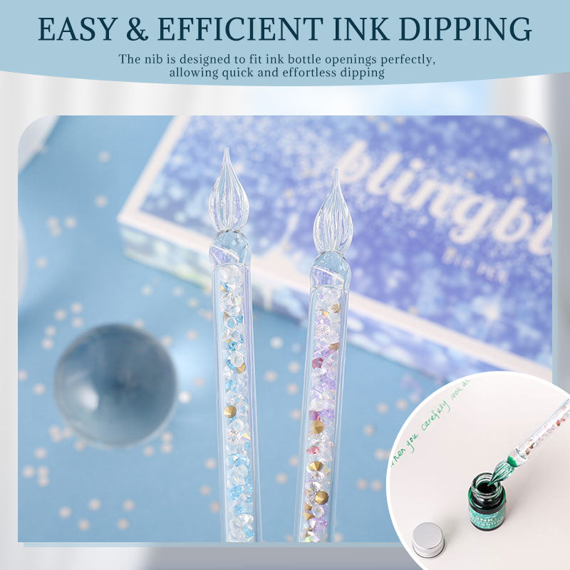 Glaspenna med skimrande bläckset