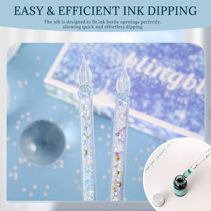 Glaspenna med skimrande bläckset