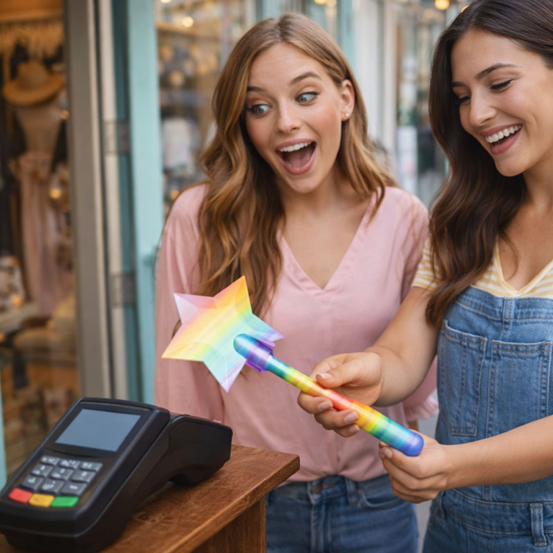 ✨Trollstav Tryck-för-att-betala-korthållare 💳 – Förvandla varje köp till ett fängslande ögonblick