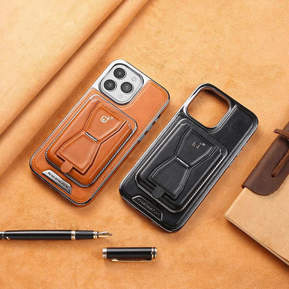 Leather magnetic holder iPhone protective case-with multi-function card holder
