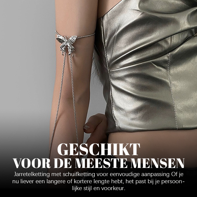 Dragbart Silver Fjäril/Ros Halsband