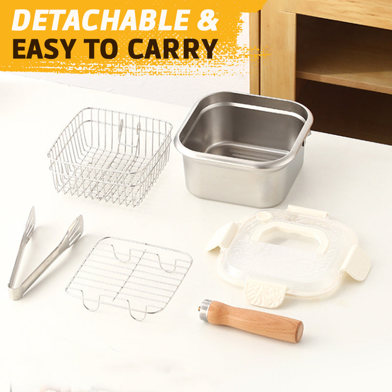 Fyrkantig Fritös I Rostfritt Stål