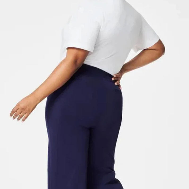 Hög Elastisk Knapp Med Breda Ben Slimbyxor Leggings🔥Fri frakt