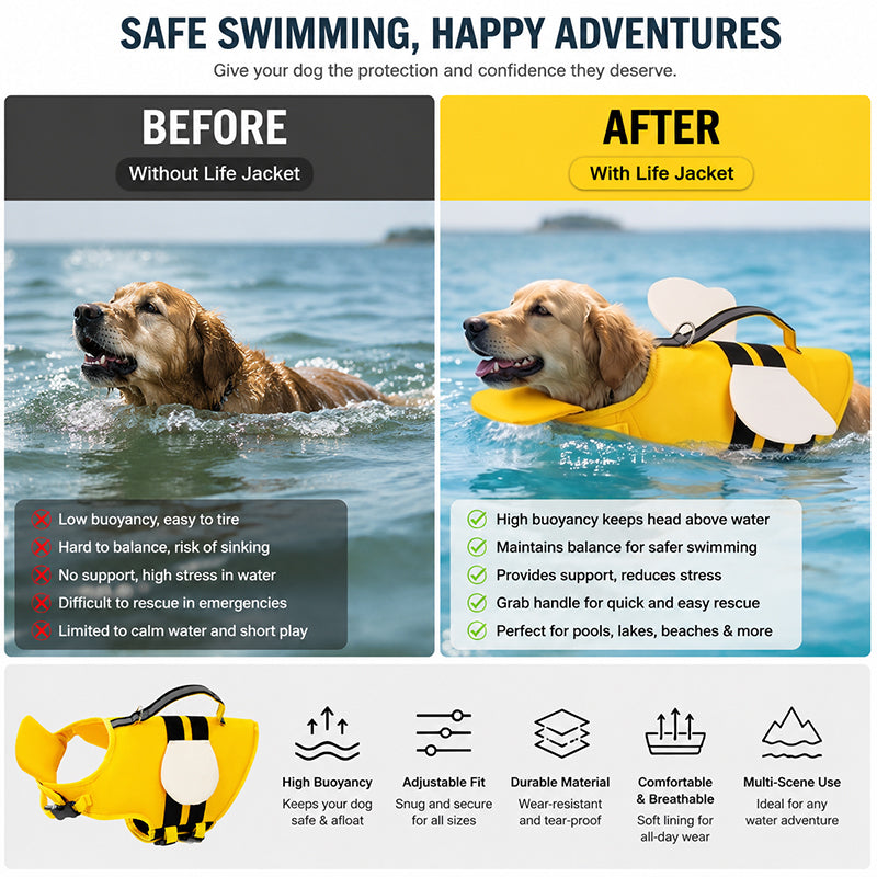Animal-shaped Dog Life Jackets Swimsuits And Pet Buoyancy Suits