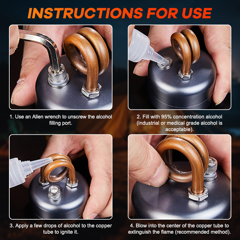 Bärbar spritkök för utomhuscamping