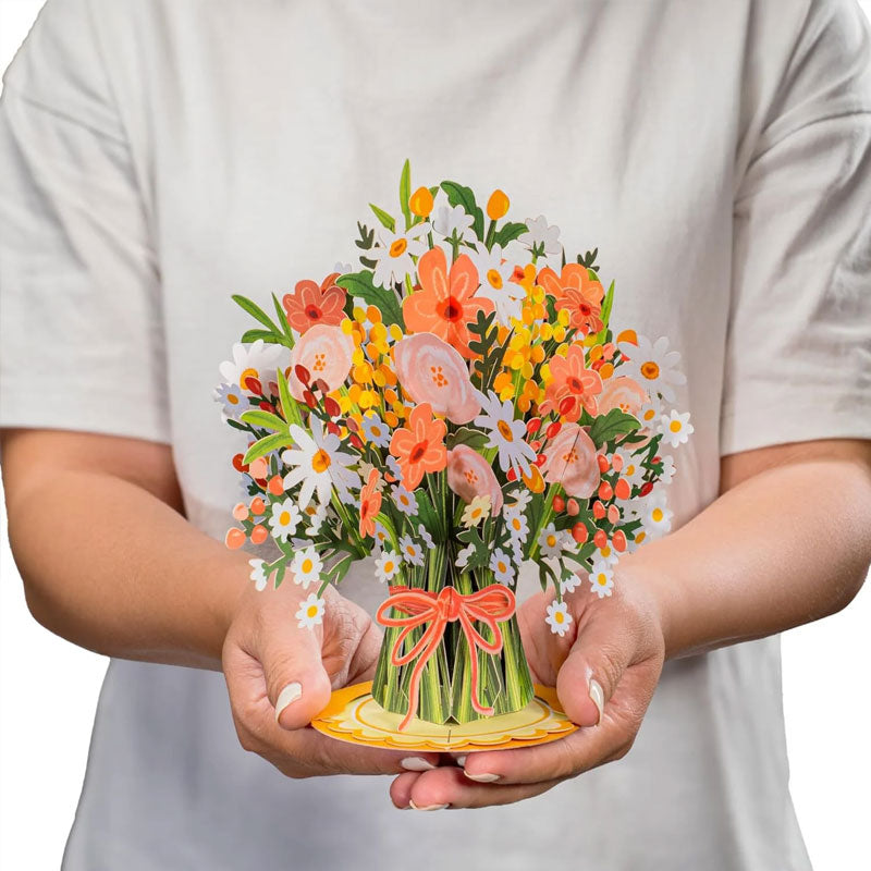 💐 Pop-up-kort med vildblommor för alla hjärtans dag