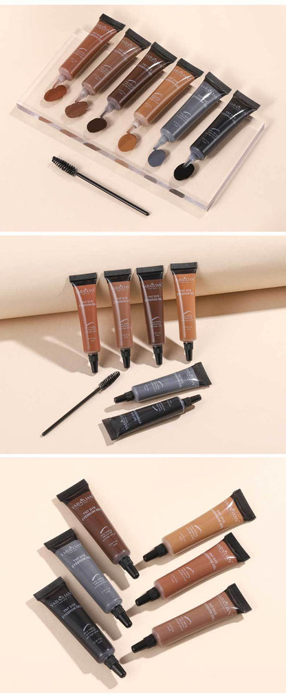 Långvarig, vattenfast och smetfri flytande ögonbrynsgel/färg