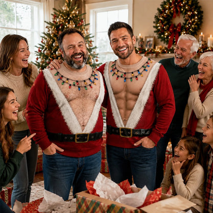 🎅 Funny Santa Christmas Long Sleeve Shirt | Novelty Holiday Party Top