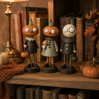 🎃Primitive Pumpkin Friends – Vintage Halloween Figurines Collection