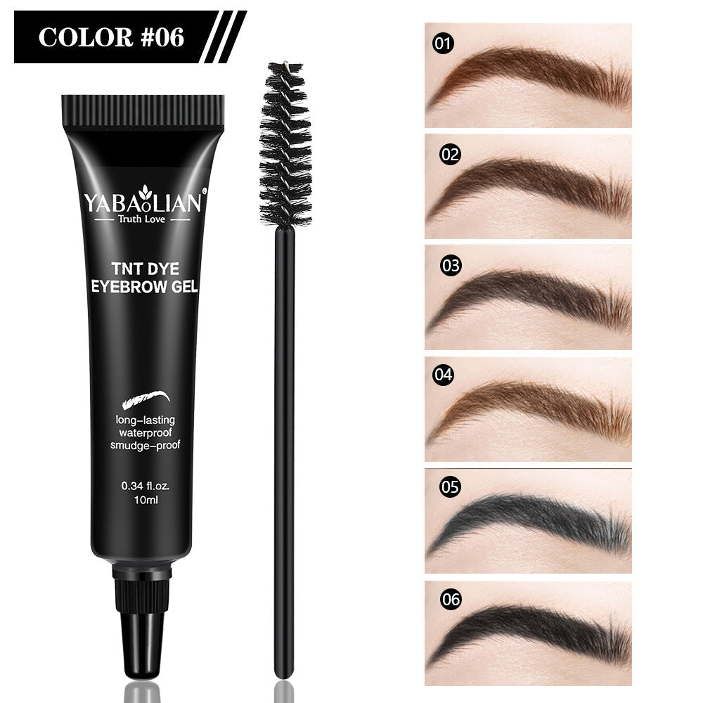 Långvarig, vattenfast och smetfri flytande ögonbrynsgel/färg