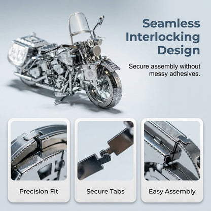 🔥SPECIAL OFFER🔥Silver 3D Metal Motorcycle Construction Puzzle