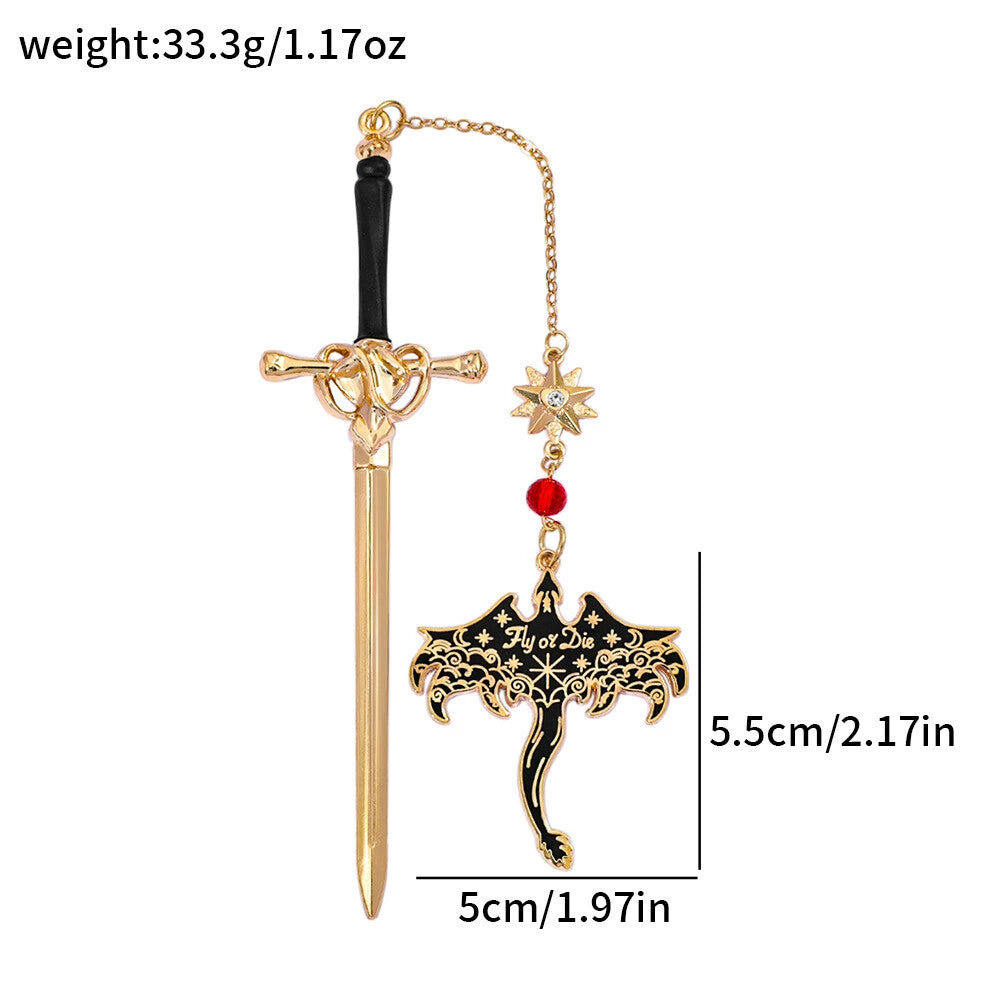 Bokmärke för fantasy-stegosaurus · Ge din läsning en touch av äventyr.