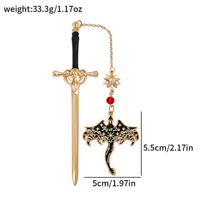 Bokmärke för fantasy-stegosaurus · Ge din läsning en touch av äventyr.