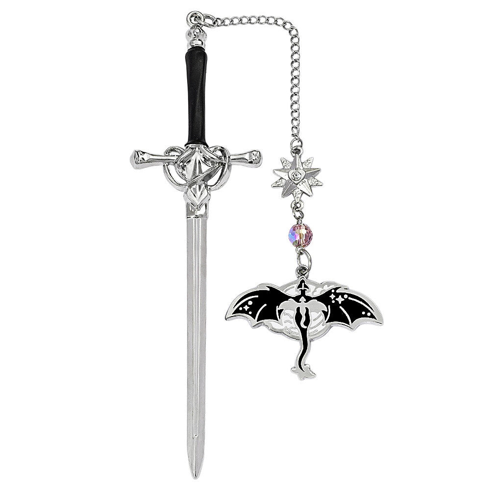 Bokmärke för fantasy-stegosaurus · Ge din läsning en touch av äventyr.